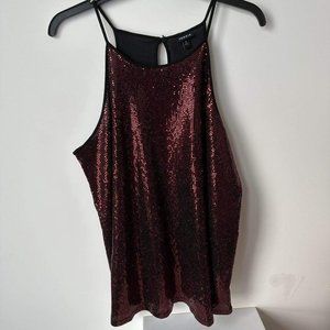 Torrid Red Sequin Tank Top Size 3